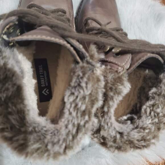 Rare Ultratex Banff Trail Soft Leather Lace up Hiking Boots with Fur lining - Picture 10 of 16